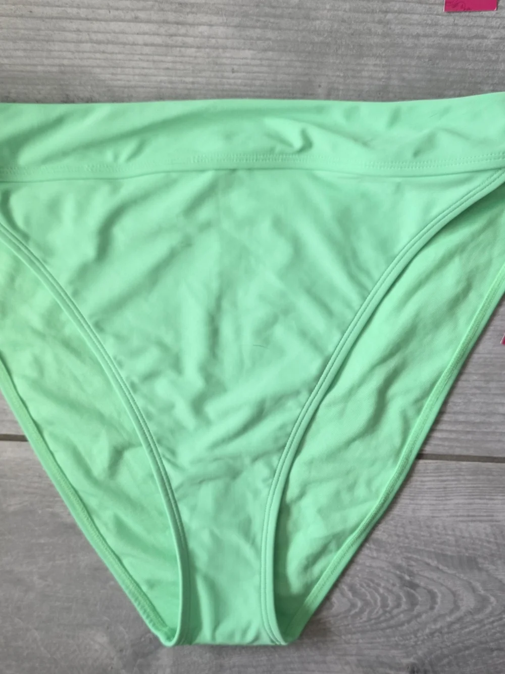 💚NWT Xhilaration Bright Mint Green Bikini D/DD Top XL High Waist💚